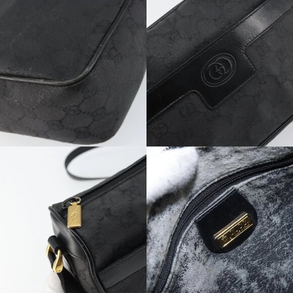 GUCCI GG Canvas Shoulder Bag Black Gold 001 14 0412 Auth ep12224 - Picture 13 of 15